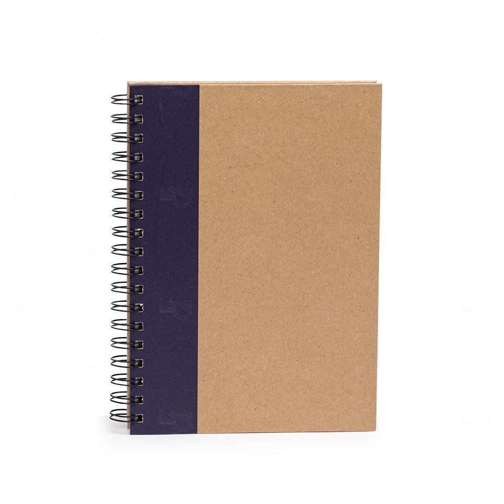 Caderno Kraft Personalizado - 23,7 x 17,9 cm Azul