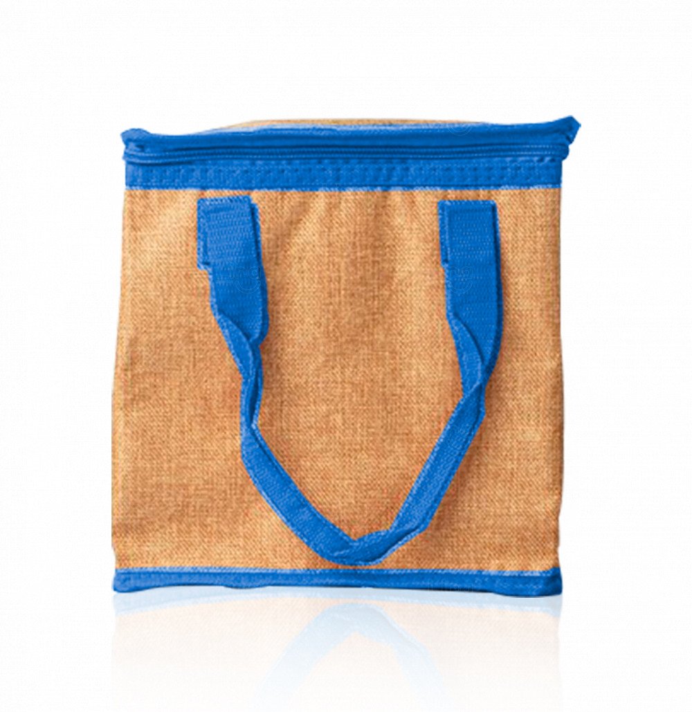 Bolsa Térmica Ecológica em Linho 10 Litros Personalizada Azul