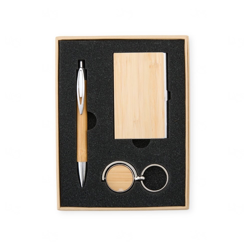 Kit Executivo Ecológico 3 Peças Personalizado Bambu
