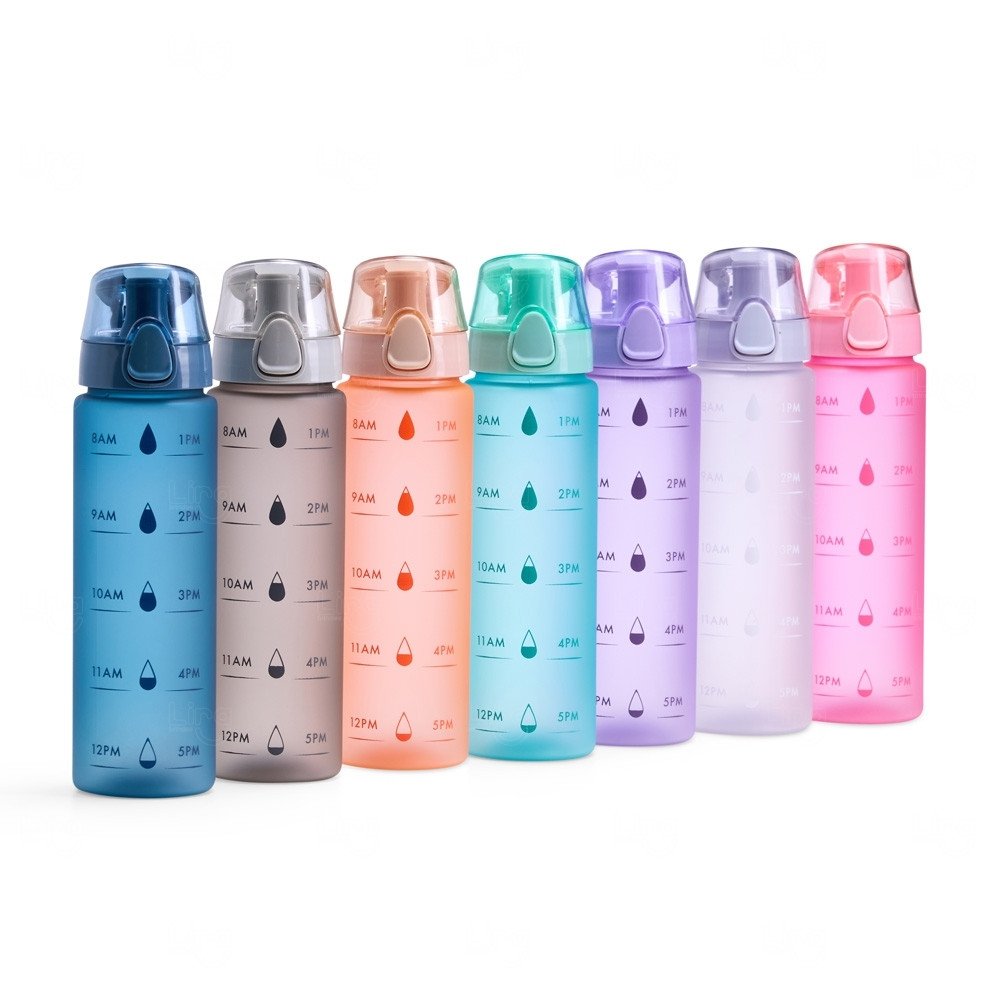 Squeeze Plástico 700ml com Marcador de Horário Personalizado 