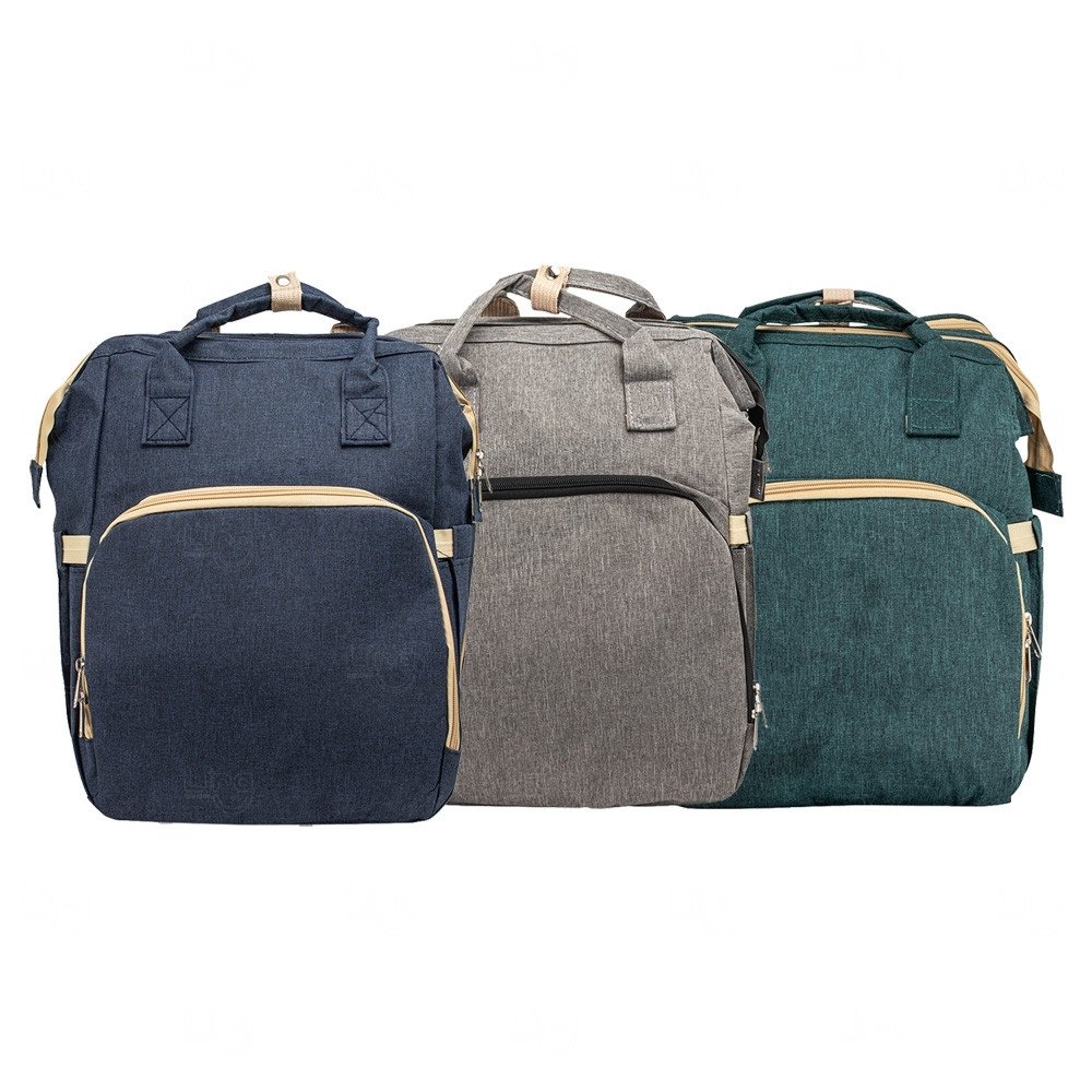 Mochila 3 em 1 com Mini Berço e Bolsos Térmicos Personalizada 