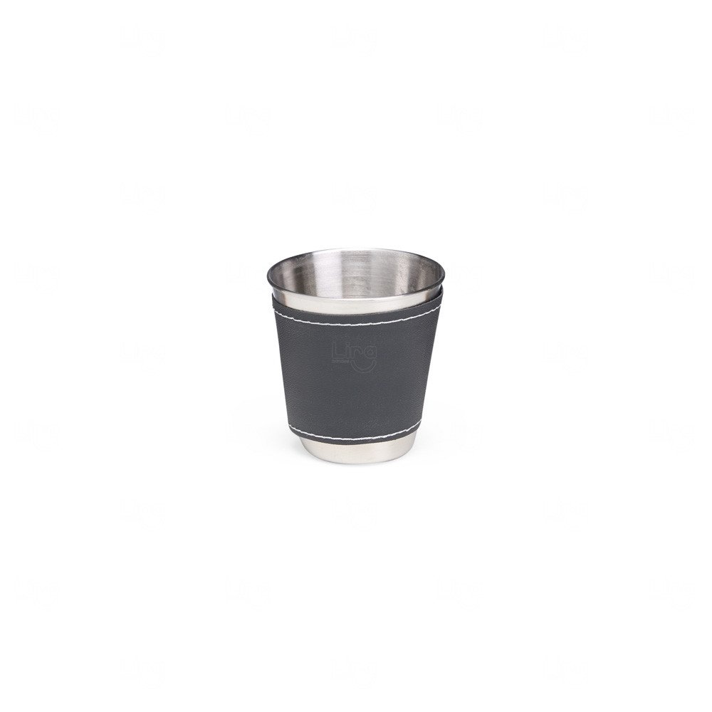 Kit Copos Inox 50ml com Case Personalizado - 4 peças Preto