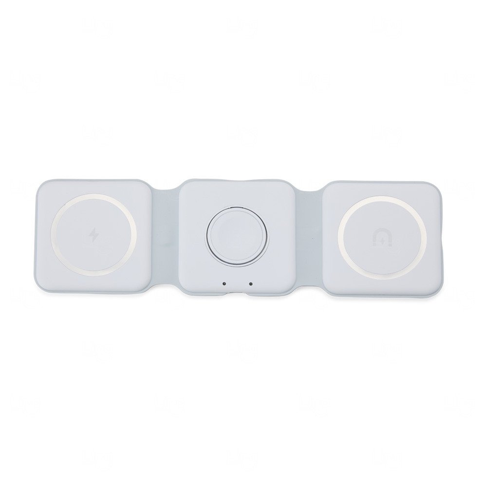 Carregador Sem Fio Magnético Triplo Para Apple Personalizado Branco