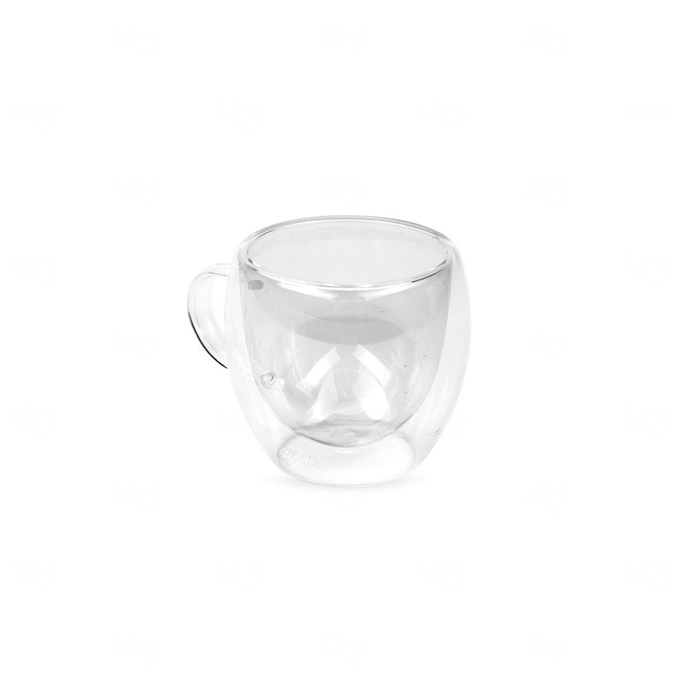 Xícara de Vidro com Parede Dupla Personalizada – 80ml 