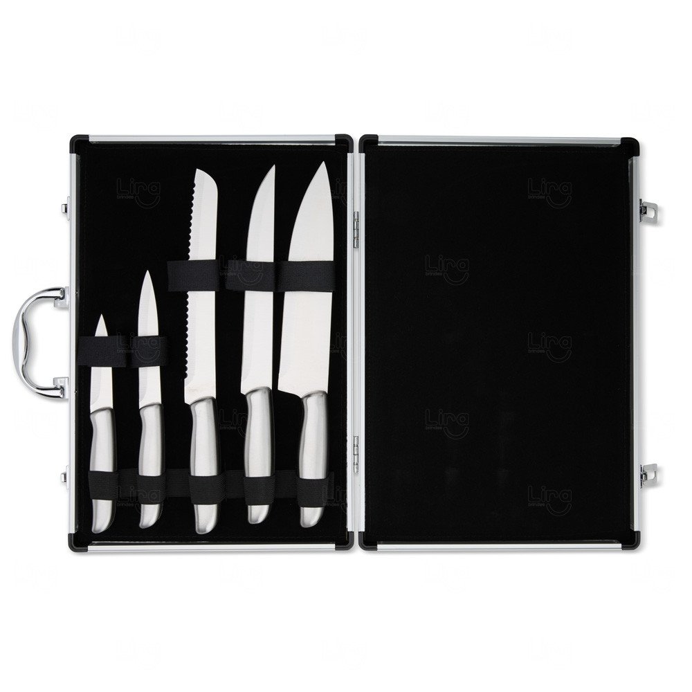 Kit Facas Inox Personalizado - 5 Pçs 