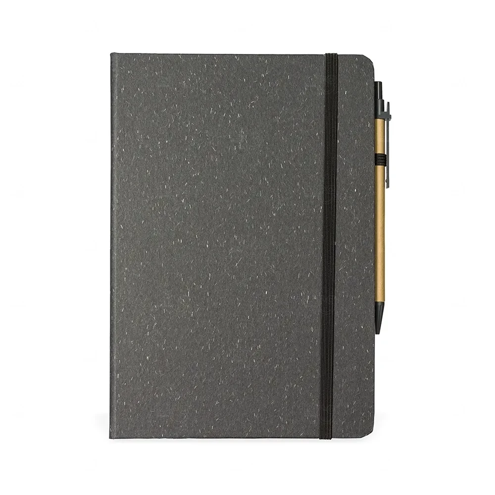 Moleskine Fibra de Arroz com Caneta Personalizada - 21x15,5 cm 