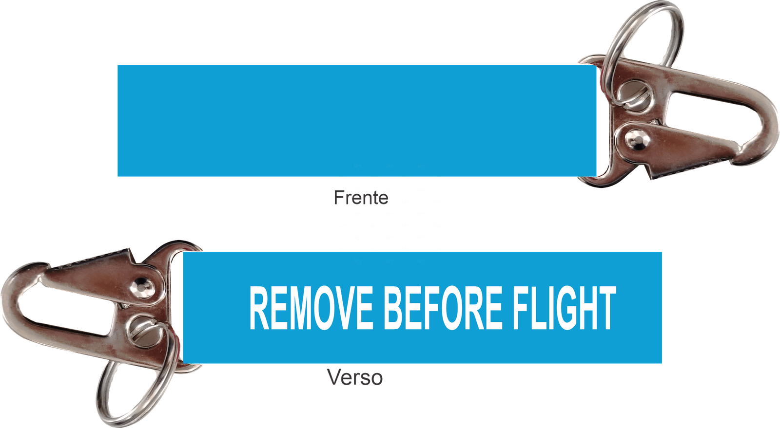 Chaveiro Remove Before Flight - Mosquetão - corte reto 