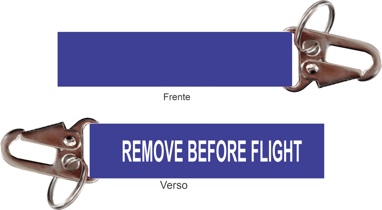 Chaveiro Remove Before Flight - Mosquetão - corte reto 