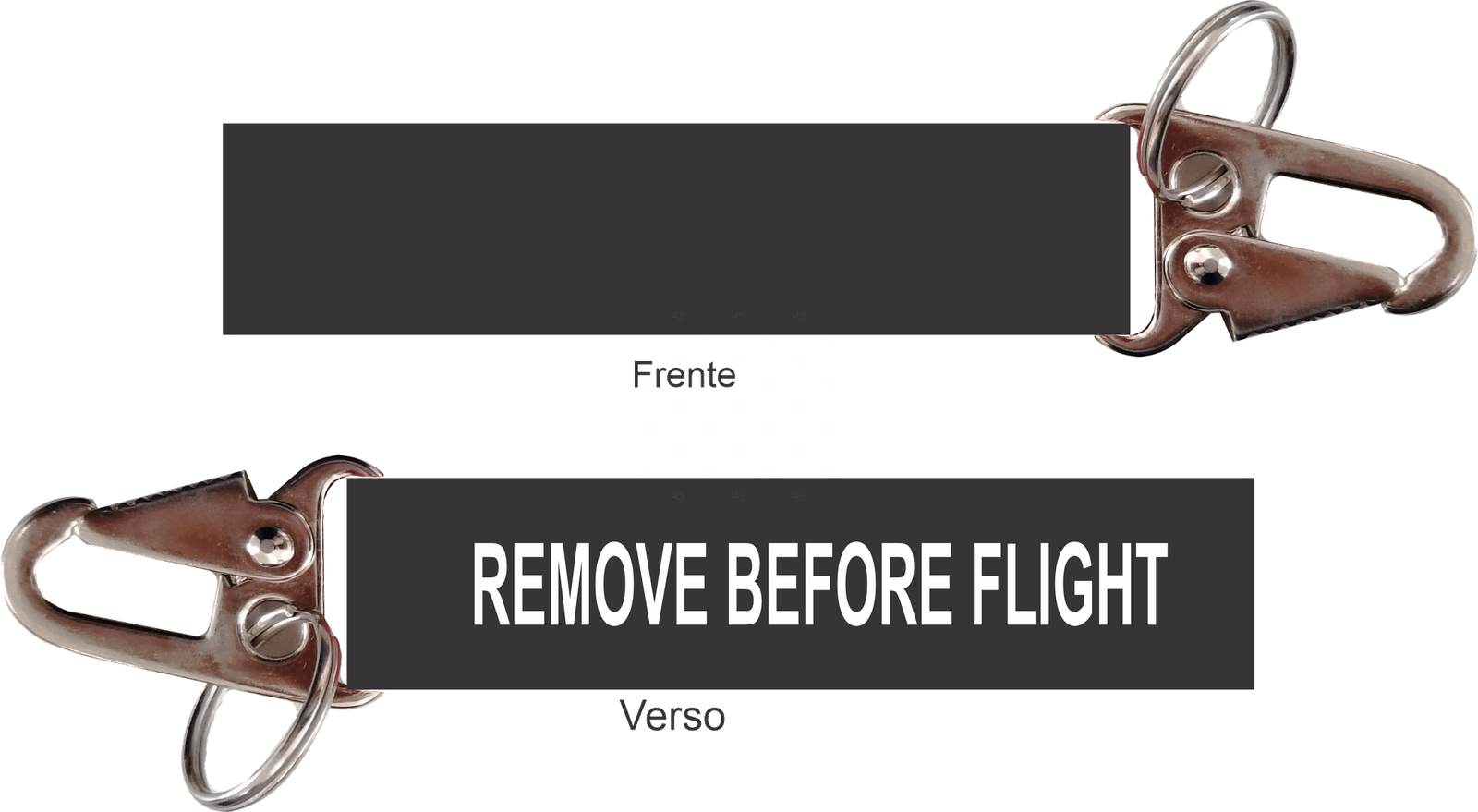 Chaveiro Remove Before Flight - Mosquetão - corte reto 