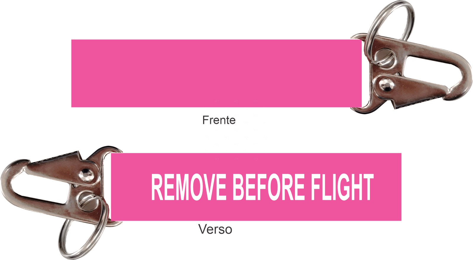Chaveiro Remove Before Flight - Mosquetão - corte reto 