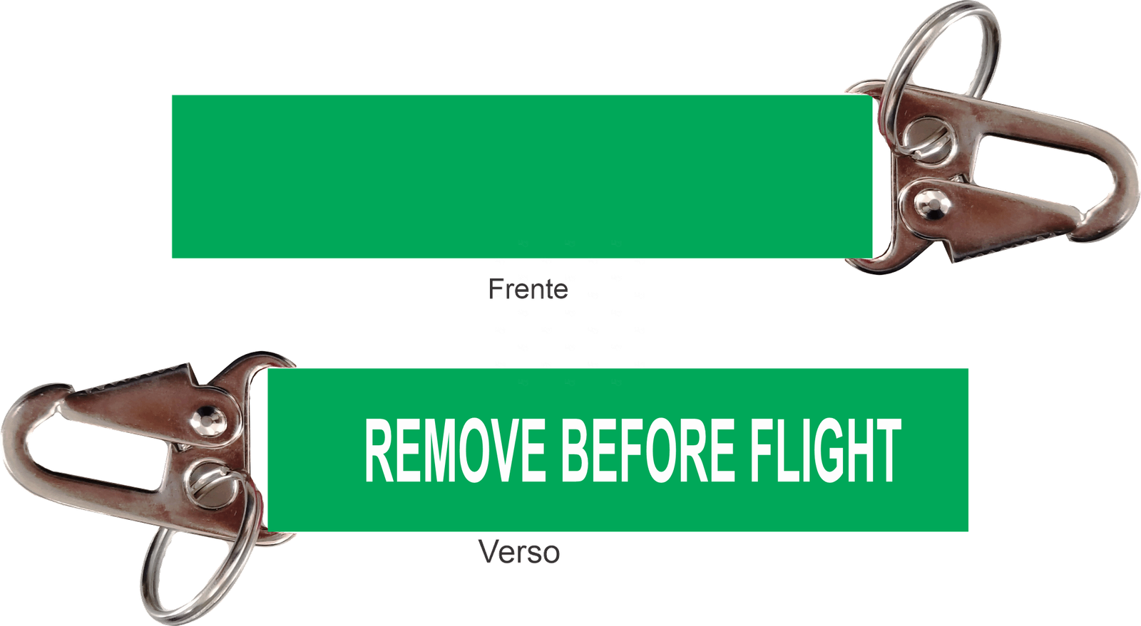 Chaveiro Remove Before Flight - Mosquetão - corte reto 
