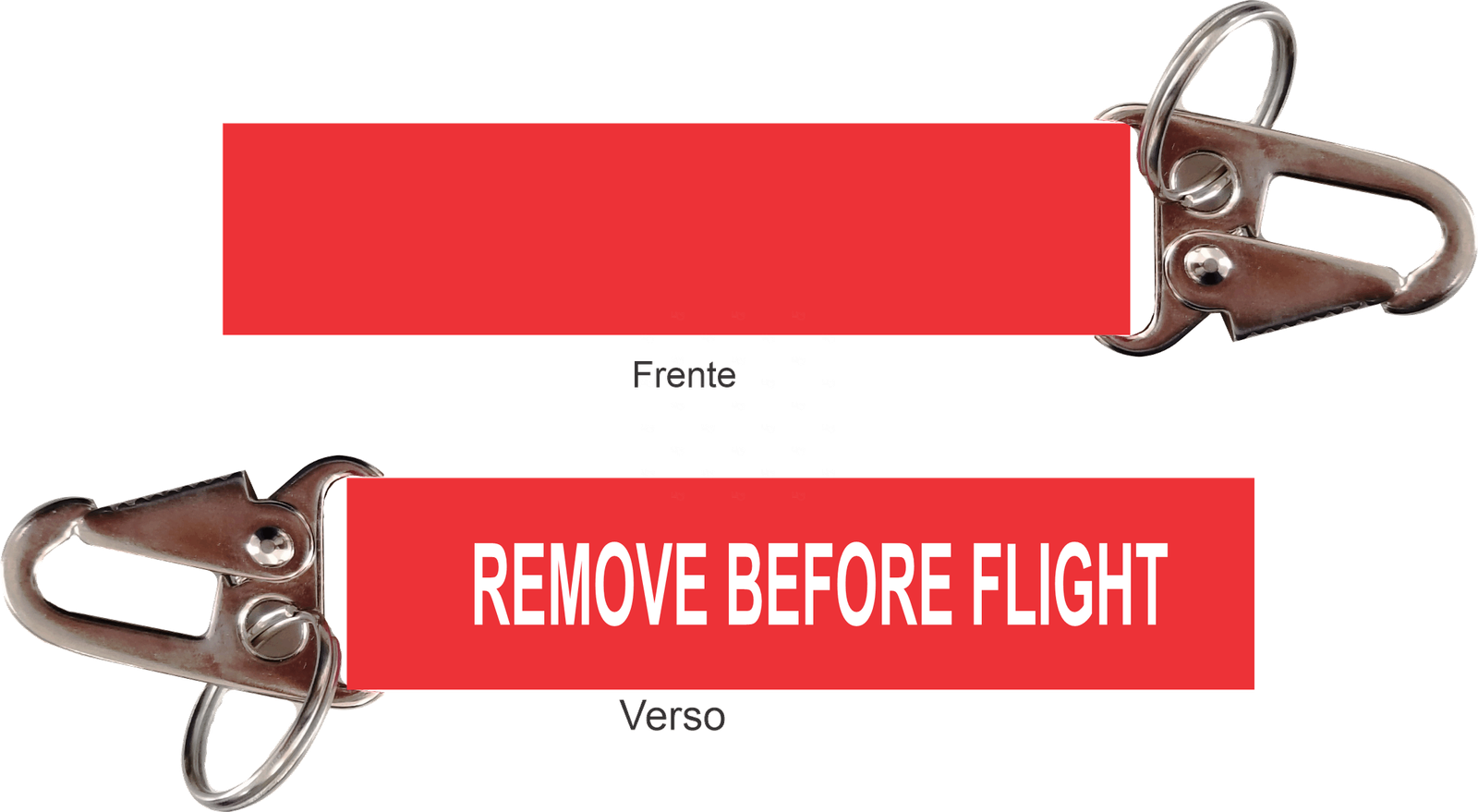 Chaveiro Remove Before Flight - Mosquetão - corte reto 