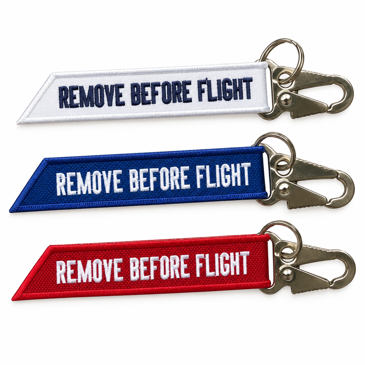 Chaveiro Remove Before Flight - Mosquetão - Corte Diagonal 