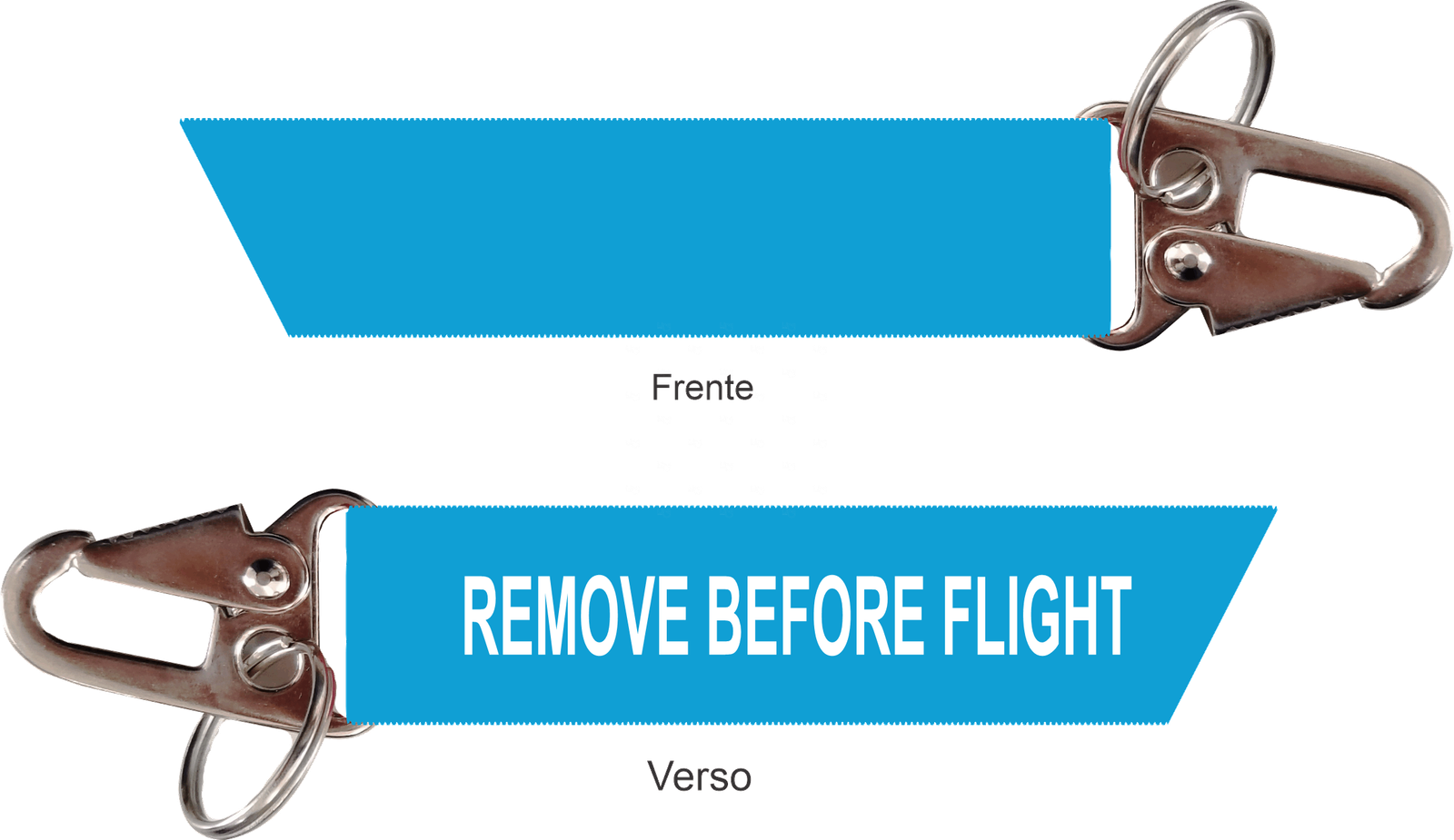 Chaveiro Remove Before Flight - Mosquetão - Corte Diagonal 