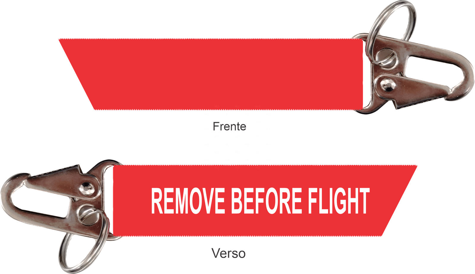 Chaveiro Remove Before Flight - Mosquetão - Corte Diagonal 