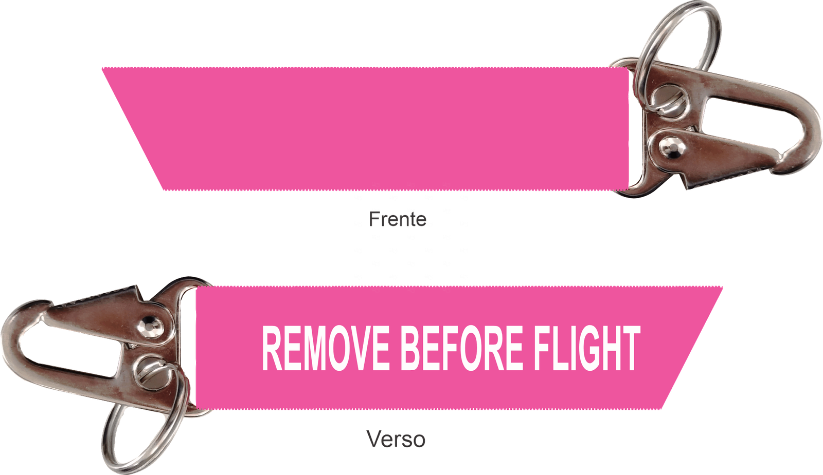 Chaveiro Remove Before Flight - Mosquetão - Corte Diagonal 